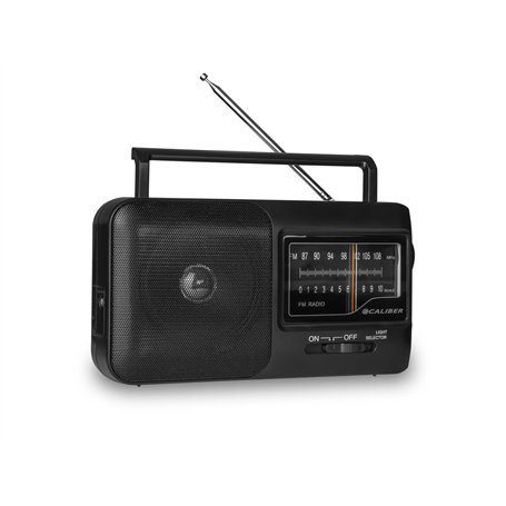 Caliber Mini Radio Portable - Radio FM/AM - Radio Vintage Retro - Poste Radio Portable avec Prise Casque - Piles - Argent