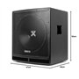 VONYX SWP15 Caisson de Basse Actif 800W, Phase Réglable, Entrée/Sortie XLR + RCA, Amplificateur Intégré, Insert sur la Face Supé