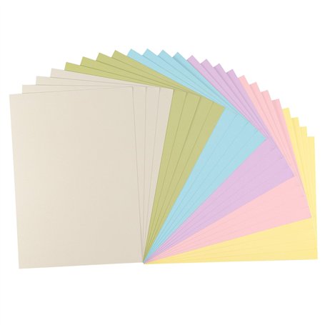 Florence Papier Cartonné Autocollant Couleurs Assorties - A4 - Pastel - 24 feuilles - 216 g/m² - Lisse - Papier Auto-Adhésif pou