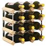 vidaXL Pinède Solide Casier à Bouteilles 12 Bouteilles Porte-Bouteilles Casier à Vin Bar à Vin Stockage Rangement Maison Intérie
