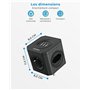 VOOMY Multiprise Murale Cube 7 en 1, Prise Multiple avec USB, Multiprise Electrique 4 Prises et 3 USB, Multiprise 4000W Parasurt