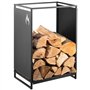 Range Bûches De Bois De Chauffage - Durable Pour L'intérieur Ou L'extérieur - Support De Cheminée - Noir Mat