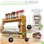 naturlik Coupe-Feuille 4-en-1 : Distributeur de Film Alimentaire, Porte-essuie-Tout, Distributeur d'aluminium & Étagère à épices
