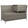Salon de jardin 4 pcs avec coussins Gris Résine tressée