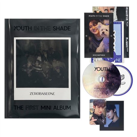 Zerobaseone - 1st Mini ALBUM [YOUTH IN THE SHADE] (YOUTH Ver.)Artbook +CD-R & Envelope +Selfie Photocard +Photo Frame Set +Layer