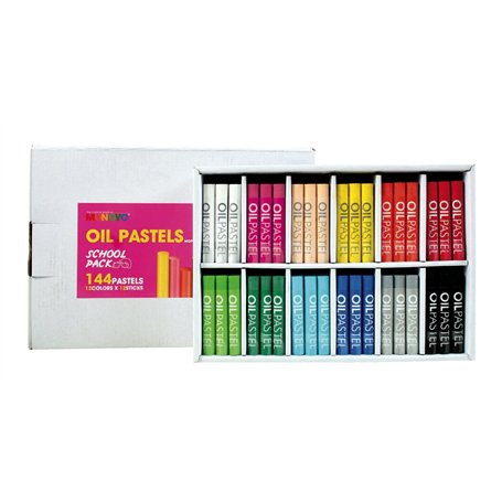 MUNGYO Assortiment de 12x12 couleurs de pastels gras à l’huile (144 bâtonnets de pastel)