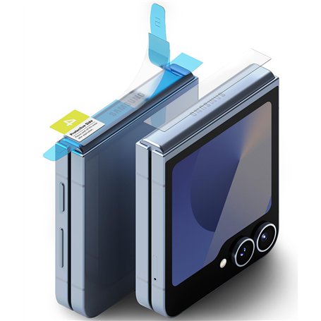 Ringke Protecteur d'écran Charnière Compatible avec Samsung Galaxy Z Flip 6 / Z Flip 5 / Z Flip 4 [Hinge Dual Easy Film] [2 Pack