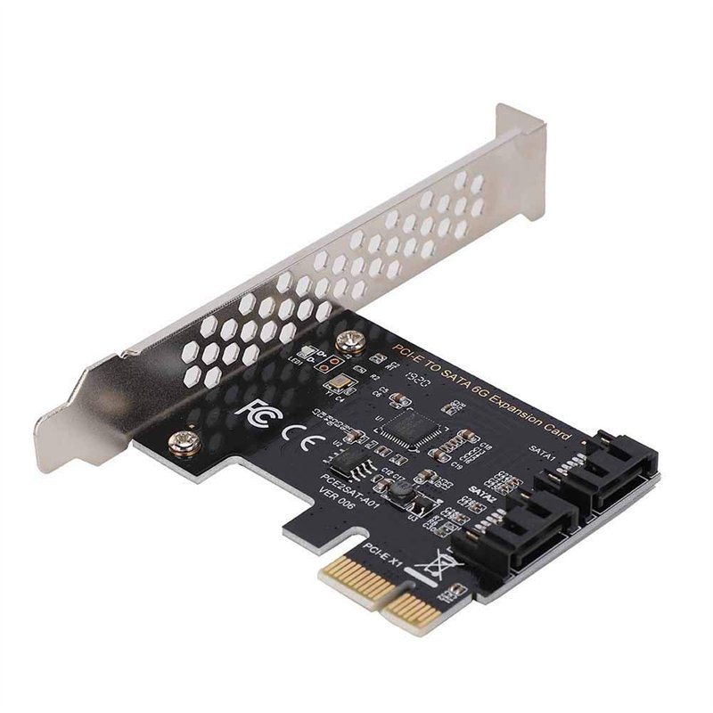 Carte PCIe 2 Ports SATA III 6 Gbit/s – Contrôleur JMB582 | Compatible Windows/Linux | Pour SSD/HDD