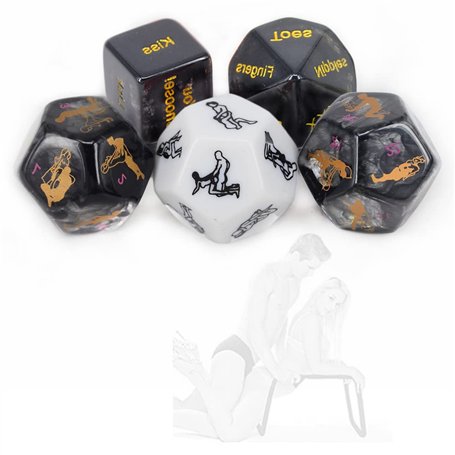 JUMOK 5 Jeux de dés acryliques polyèdres combinés au Hasard pour punir Les Parties Jouet de Jeu avec Sac de Rangement et Boîte C