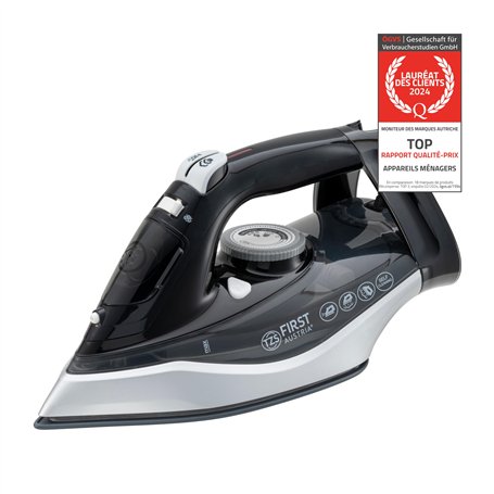 TZS First Austria Fer à repasser à vapeur I 2290-2720W I Semelle en céramique I Auto-nettoyage I Vapeur verticale I Réservoir d'