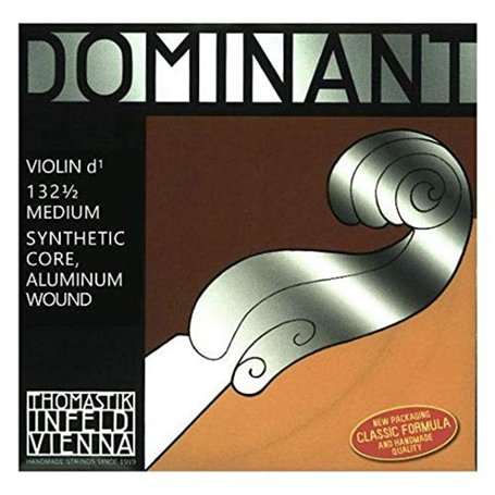 Cordes Thomastik Violon Dominant Noyau plein nylon Taille 1/2; Ré Alu.
