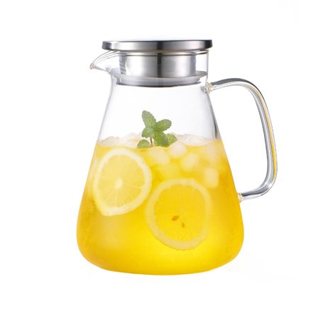 Carafe en verre avec couvercle et bec verseur