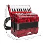 Piano Accordéon 8 basse 22 instrument clé avec accordéon Sangle accordéon accordéon bouton pour adulte Accordéons pro