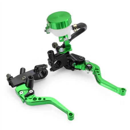 JenNiFer 7/8Inch Universal Moto Frein Avant Levier d'embrayage Réservoir Maître-Cylindre - Vert