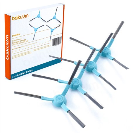 BAKUUM Lot de 4 brosses à brosse pour Cecotec Conga Series 4090 4490 4690 5090 5490 6090 7090 IA Pack de pièces et accessoires p