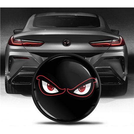 Biomar Labs Badge de Plaque de Démarrage pour Capot 74 mm Compatible avec BMW Emblème pour Coffre 51148219237 Yeux en colère EZ