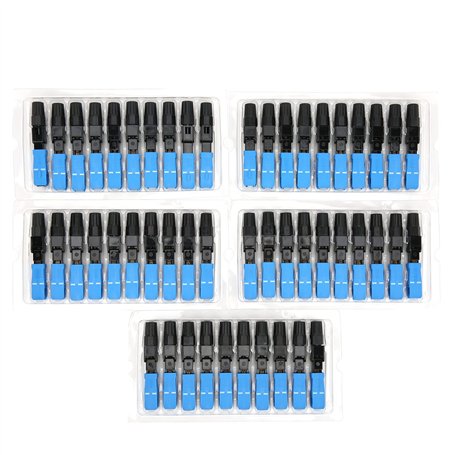50 Pièces Connecteur de Fibre Optique Bleu Adaptateur de Fibre Optique Intégré SC/UPC-C Composants électroniques pour la Communi