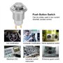 Estink Mini Interrupteur à Bouton Poussoir de 10 mm, Interrupteur à Bouton Poussoir momentané en Acier Inoxydable en métal, Corr
