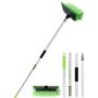 Brosse Lavage Voiture 2 en 1 Avec Raclette PBT Brosse Détail Nettoyage Camion à Poils Souples 60 "151cm Avec Poignée Longue Régl