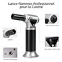 Carehabi Chalumeau de Cuisine, Flamme Réglable Chalumeau avec Verrouillage de Sécurité, Rechargeable Briquet Chalumeau Pour Cuis