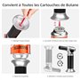 Carehabi Chalumeau de Cuisine, Flamme Réglable Chalumeau avec Verrouillage de Sécurité, Rechargeable Briquet Chalumeau Pour Cuis