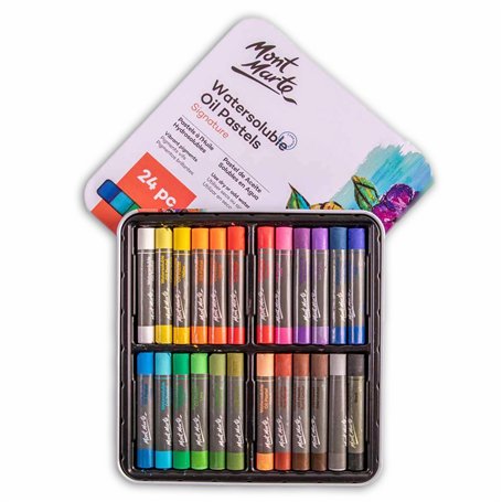 MONT MARTE Pastels à l'huile – 24 Pièces – Pastel Sec Doux Hydrosolubles – Couleurs intenses