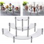 Support de Gâteau 3 Niveaux Risers de Gateau en Acrylique Support à Dessert en Demi Cercle pour Cupcakes Desserts Figurines Roug