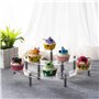 Support de Gâteau 3 Niveaux Risers de Gateau en Acrylique Support à Dessert en Demi Cercle pour Cupcakes Desserts Figurines Roug