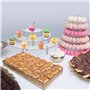 Support de Gâteau 3 Niveaux Risers de Gateau en Acrylique Support à Dessert en Demi Cercle pour Cupcakes Desserts Figurines Roug
