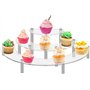 Support de Gâteau 3 Niveaux Risers de Gateau en Acrylique Support à Dessert en Demi Cercle pour Cupcakes Desserts Figurines Roug