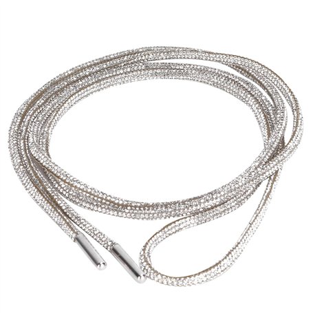 Strass Lacets Chaussures Rondes Pantalon Corde Ceinture Tête En Métal Cordon Cordon Remplacement pour Baskets À Capuche Pantalon