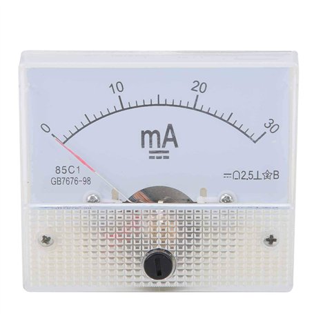 LiebeWH Ampèremètre Analogique 85C1 DC 0-30ma Pointeur DC Ampèremètre de Tête Instrument de Mesure de Courant Avec Structure Sim