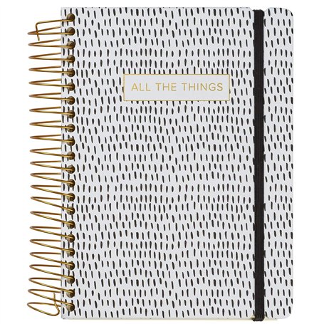 C.R. Gibson Cahier 3 en 1 noir et blanc « All The Things » vierge