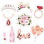 Konsait 23pcs DIY EVJF Accessoire Photobooth Or Rose Team Bride Accessoire Photobooth Lunettes Moustache Masquerade pour EVJF Dé