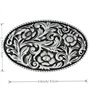 Boucle ovale en métal unisexe, argent antique floral avec boucle de ceinture western bord de corde, pour hommes et femmes utilis