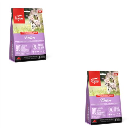 Orijen Kitten | Pack Double | 2 x 340 g | Aliment Sec Complet pour Chats | Peut Aider à Nourrir Les Chatons de manière optimale
