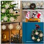 Flocons de Neige en Bois de Noël Ornement,24pcs Artisanat en Bois de Flocon,Embellissement Inachevé Suspendu pour Décoration d'a