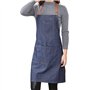 Dusenly Tablier de cuisine unisexe en denim avec poche réglable en jean avec 3 poches pour femme et homme Cuisine