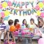 Décoration d'anniversaire Arc-en-Ciel Banderole Joyeux Anniversaire Bannière Ballons en Feuille D'hélium pour Filles,16" Colorée