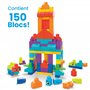 MEGA Bloks Coffret de Construction Maxi Sac de Construction avec 150 gros blocs de construction colorés et 1 sac de rangement, p
