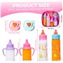 fash n kolor® Accessoires de poupée pour bébé - 6 Accessoires dans Un Sac à Langer - Bouteille Magique - Accessoires de poupée -