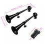 YIYIDA Car Horn klaxon voiture 24V Klaxon de voiture Trompette de camion double tube corne Zinc Chrome noir Air Horn 170db Klaxo