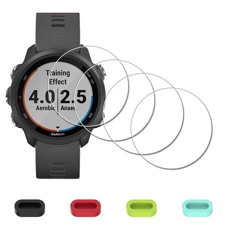 iDaPro [4Pcs Protection d'Ecran pour Garmin Forerunner 245 Music / 245+[4Pcs] Bouchons anti-poussière silicone