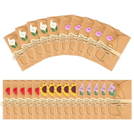 Jubaopen 25PCS Carte de Voeux Fleur Séchée