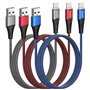AINPOW Câble iPhone 2M Lot de 3[Certifié MFi]