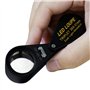 20x Loupe Bijoux Loupe LED UV Lumière 21mm Triolet Lentille Optique Verre, Poche Gemme Loupe Outil Bijoutier, Timbre Philatélist