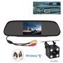VIGORFLYRUN PARTS LTD 4.3" Rétroviseur Moniteur pour Voiture + 4LED Caméra de Recul Vision Nocturne émetteur sans Fil