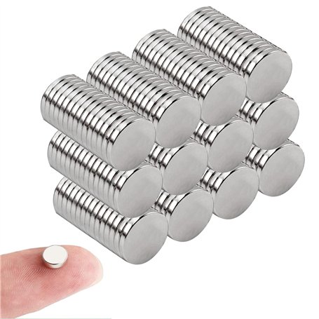 Petits Aimants de Réfrigérateur Aimants Néodyme Puissants 10mm x 1mm 100 Pcs Aimant en Terres rares pour Frigo Bricolage Blanc T