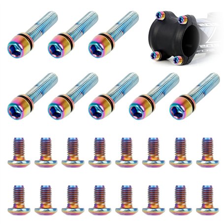 Boulon de Tige de Vélo 24 Pcs M5 Boulon de Frein de Vélo en Acier Inoxydable Vis de Vélo Hexagonale Vis de Fixation de Tige de V