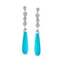 Élégantess Longues Boucles D'Oreilles Lustre En Zirconium Cubique Cz Turquoise Bleu Stabilisé Boucles D'Oreilles Lustre En Argen